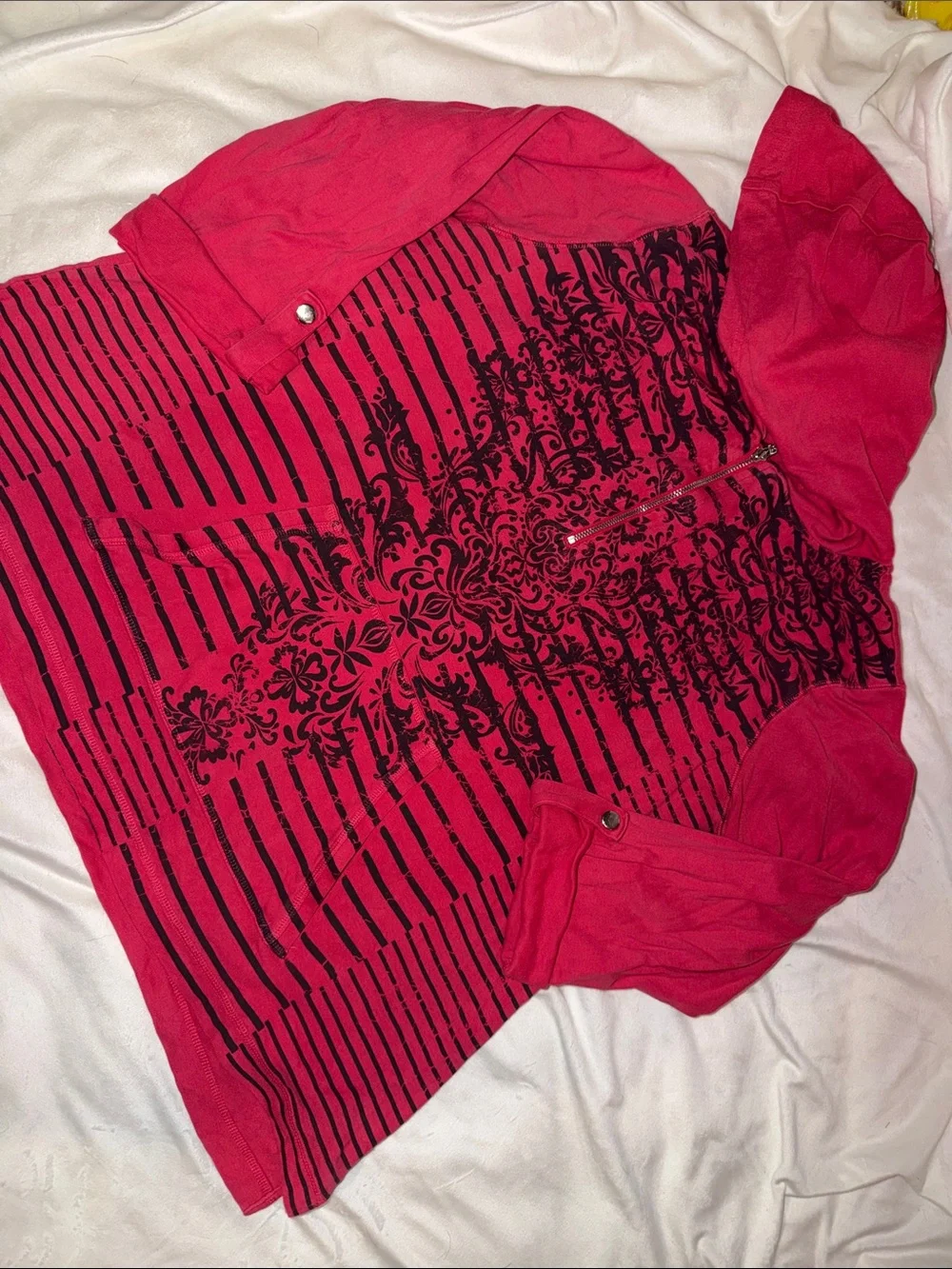 dusty red Graphic Hoodie Top